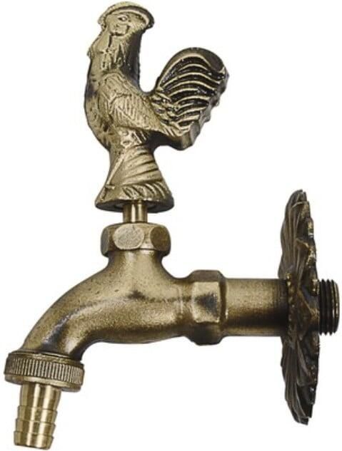 Kirchhoff Messing uitlaatklep met cock-look handvat blanco gepolijst 1 2 "ET x 3 4" ET x 1 2" mondstuk 98618473