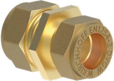 Kirchhoff Messing verloopstuk blank 15 mm x 12 mm klemkoppeling voor koperen buis 989454617