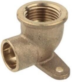 Kirchhoff Muurplaat met hoek van rood messing blank 18 mm x 1 2"IT 1 socket (4472g) 989123017