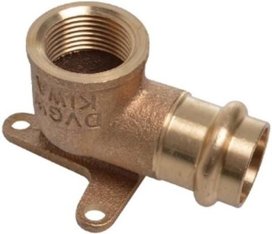 Kirchhoff Muurplaat met hoek van rood messing blank 22 mm x 3 4"IT 1 socket (P4471g) 988626455