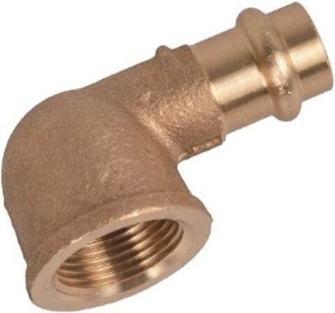 Kirchhoff Overgangshoek van rood messing 90° blank 18 mm x 3 4"IT 1 socket (P4090g) 988621555