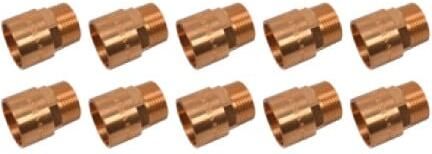 Kirchhoff Overgangsnippel van rood messing blank 15 mm x 1 2"ET 1 socket (4243g) (10x) 989087655