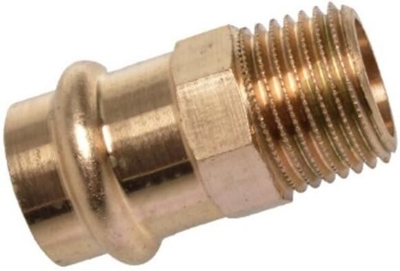 Kirchhoff Overgangsnippel van rood messing blank 22 mm x 3 4"ET 1 socket (P4243g) (10x) 988623560