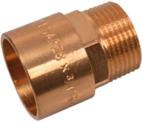 Kirchhoff Overgangsnippel van rood messing blank 15 mm x 1 2"ET 1 socket (4243g) 989082017