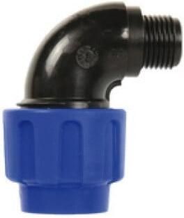 Kirchhoff PP-overgangshoek 90° 20 mm x 1 2"ET klemkoppeling voor HDPE 984847117