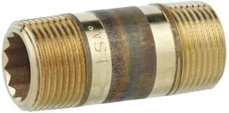 Kirchhoff Rood messing pijpnippel blank 1 2" x 100 mm (3530) 988961313