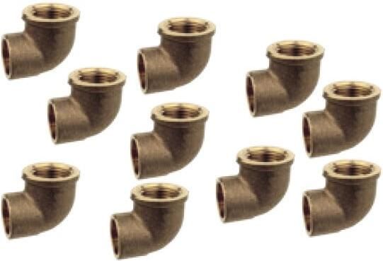 Kirchhoff Roodmessing overgangshoek 90° blank 15 mm x 1 2"IT 1 socket (4090g) (10x) 989231060