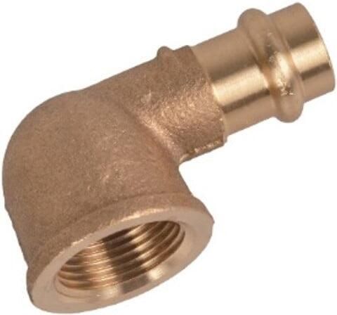 Kirchhoff Roodmessing overgangshoek 90° blank 28 mm x 1"IT 1 socket (P4090g) 988621755