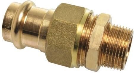 Kirchhoff Schroefaansluiting van rood messing blank 18 mm x 1 2"ET vlakke afdichting 1 socket (P4331g) 988627355