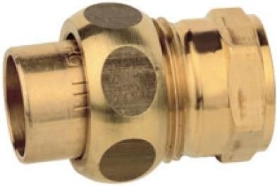 Kirchhoff Schroefkoppeling van rood messing blank 15 mm x 1 2"IT conische afdichting 1 socket (4340g) 989247055