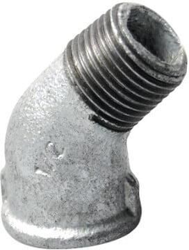 Kirchhoff Smeedbaar ijzeren bocht 45° verzinkt 1 2"H x 1 2"ET (121) 989728055