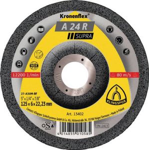 Klingspor Afbraamschijf | D125xS6mm | gebogen staal | gat 22 23 mm | 10 stuks 13402