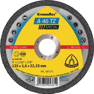 Klingspor Doorslijpschijf | D115x1 6mm recht | RVS | gat 22 23 mm | 25 stuks 187170