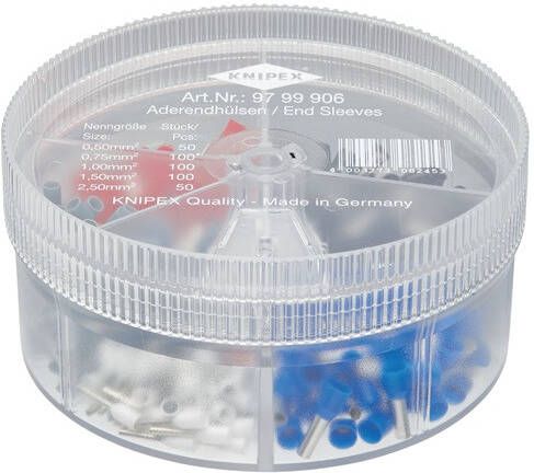 Knipex Adereindhulzenbox | 400-delig 0 5-2 5 mm² kunststof box | 1 stuk 97 99 906