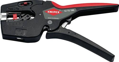 Knipex Afstrip- en krimptang | lengte 190 mm | 0 03-10 mm² (AWG 32-8) | 1 stuk 12 72 190