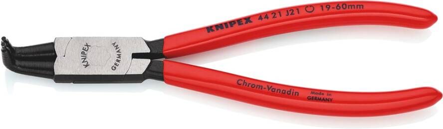 Knipex Borgveertang voor binnenringen in boringen | Kunststof bekleed | Zwart geatramenteerd 44 21 J21 SB