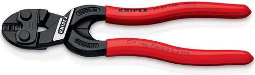 Knipex Boutensnijtang | lengte 160 mm kunststof mantel | recht 3 mm met uitsparing | zacht 5 3 mm MIDDEL 4 8 mm hard 3 6 mm | 1 stuk 71 31 160