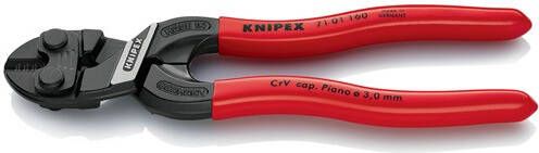 Knipex Boutensnijtang | lengte 160 mm kunststof mantel | recht 3 mm zonder uitsparing | zacht 5 3 mm MIDDEL 4 mm hard 3 2 mm | 1 stuk 71 01 160 71
