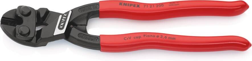 Knipex CoBolt 71 21 200 SB Compacte boutensnijtang | met kunststof bekleed zwart geatramenteerd | 200 m 71 21 200 SB