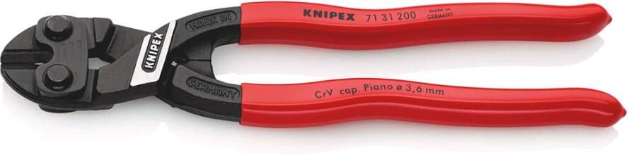 Knipex CoBolt compacte boutensnijtang | Kunststof bekleed | Zwart geatramenteerd | Lengte 200 mm 71 31 200 SB