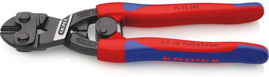 Knipex CoBolt compacte boutensnijtang | Slanke meer-componentengrepen | Zwart geatramenteerd | Lengte 200 mm 71 12 200 SB