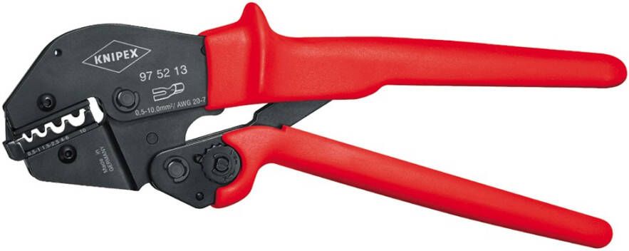 Knipex Twistor T zelfinstellende krimptang voor adereindhulzen | Draaibare krimpkop | Meer-componentengrepen 97 52 13 SB