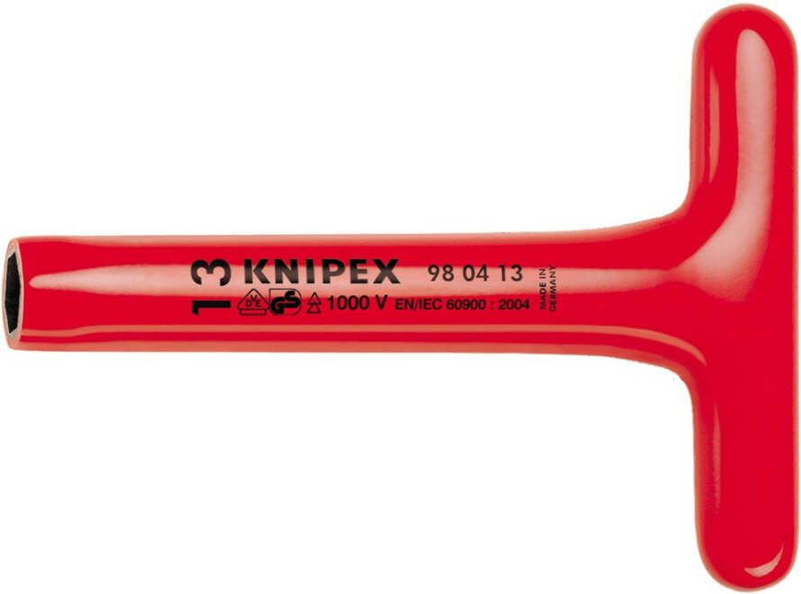 Knipex Dopsleutel T-greep 8 x 200 mm VDE 98 04 08 980408