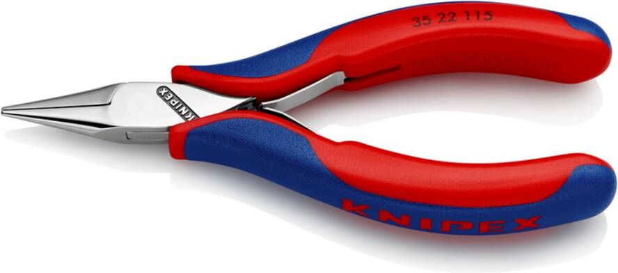 Knipex Elektronica-grijptang | Meer-componentengrepen | Lengte 115 mm | Zelfbedieningskaart blister 35 22 115 SB