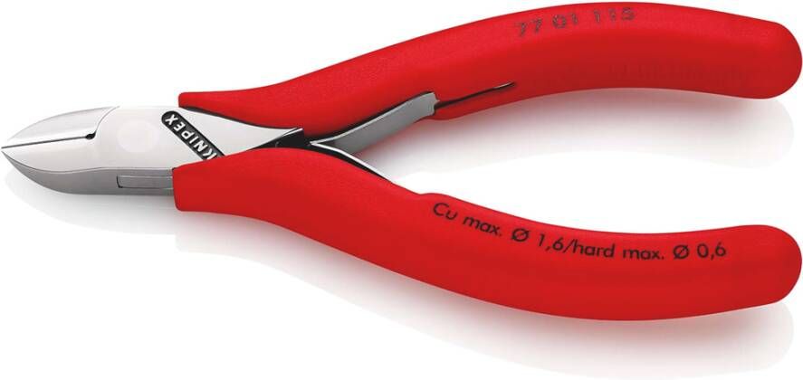 Knipex Elektronica-Zijsnijtang | 115 mm Lengte | Kunststof Bekleed 77 01 115 SB