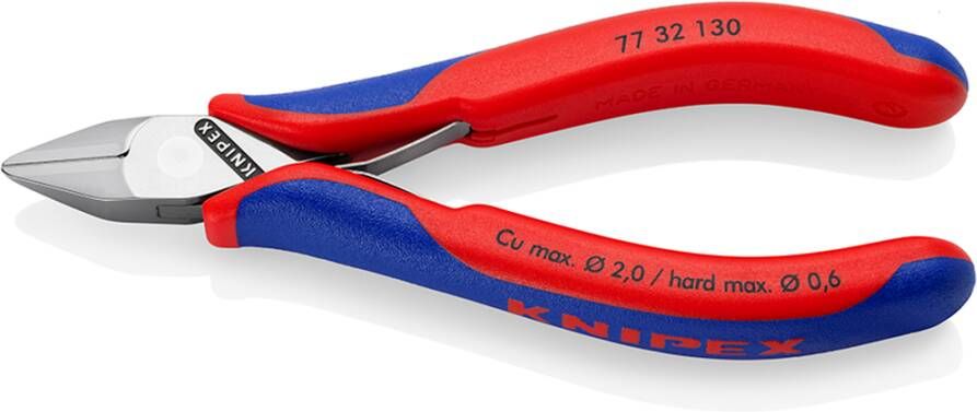 Knipex Elektronica-Zijsnijtang | 130 mm Lengte | Doorgestoken Scharnier | Meer-Componentengrepen 77 32 130