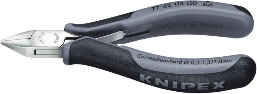 Knipex Elektronica-zijsnijtang ESD met meer-componentengrepen 115 mm