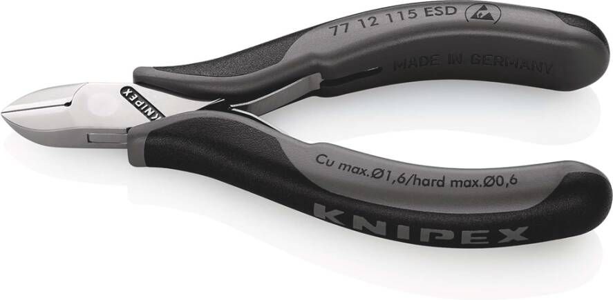Knipex Elektronica-Zijsnijtangen ESD | 115 mm Lengte | Meer-Componentengrepen 77 12 115 ESDSB