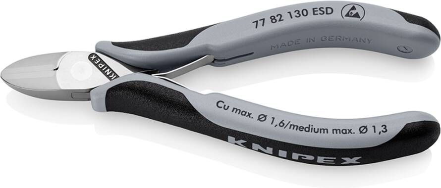 Knipex Elektronica-Zijsnijtangen ESD | 130 mm Lengte | Doorgestoken Scharnier | Meer-Componentengrepen 77 82 130 ESD