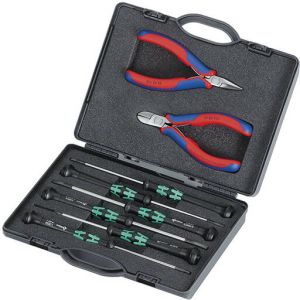 Knipex Etui met elektronicatangen voorhet werken aan elektronische componenten