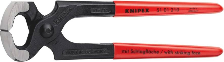 Knipex Hamerkoptang | Kunststof bekleed | Zwart geatramenteerd | Lengte 210 mm | Zelfbedieningskaart blister 51 01 210 SB