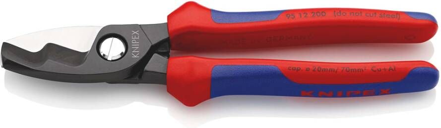 Knipex Kabelschaar met dubbele snijkanten | Meer-componentengrepen | Gebruineerd | Lengte 200 mm 95 12 200 SB