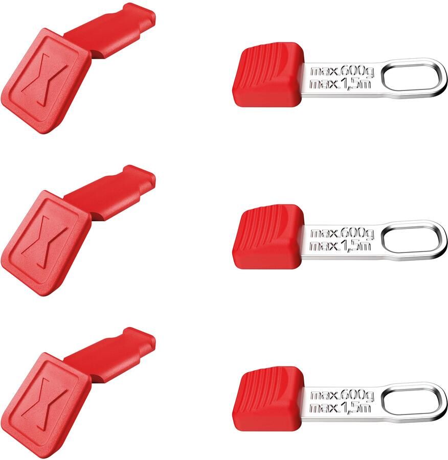Knipex CC en TT Clips | rood | 3 stuks van elk 00 63 06 TCR