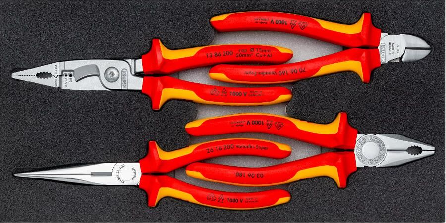Knipex Tangenset VDE Chrome I 4-delig met schuiminlay 002001V20