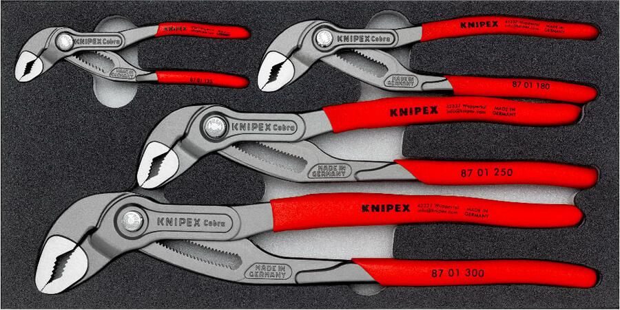 Knipex Waterpomptangenset Cobra 4-delig met schuiminlay 002001V23