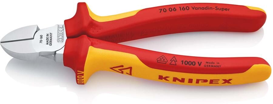 Knipex Zijsnijtang verchr. comfort 160 mm VDE 70 06 160 SB 7006160SB - Foto 2