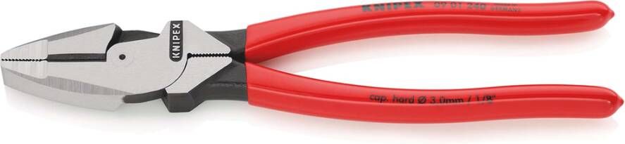Knipex Kracht-kombitang "Lineman's Pliers" Amerikaans model | Anti-slip kunststof bekleed | Lengte 240 mm | Zelfbedieningskaart blister 09 01 240 SB