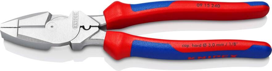 Knipex Kracht-kombitang "Lineman's Pliers" Amerikaans model | Meer-componentengrepen | Verchroomd | Lengte 240 mm 09 15 240