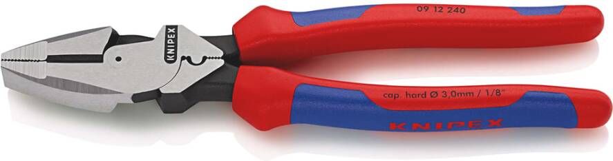 Knipex Kracht-kombitang "Lineman's Pliers" Amerikaans model | Meer-componentengrepen | Zwart geatramenteerd | Lengte 240 mm |