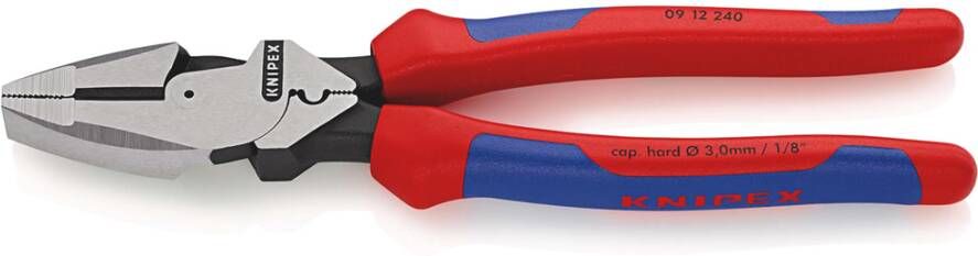 Knipex Kracht-kombitang "Lineman&apos;s Pliers" Amerikaans model | Meer-componentengrepen | Zwart geatramenteerd | Lengte 240 mm 09 12 240