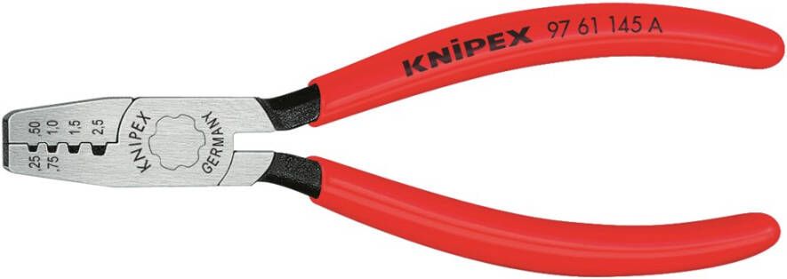 Knipex Krimptang voor adereindhulzen met kunststof bekleed 145 mm 9761145A