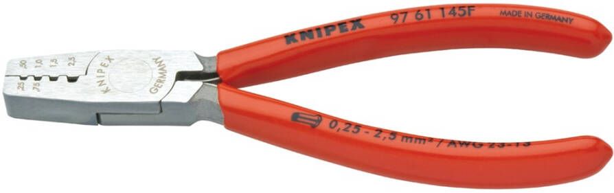 Knipex Krimptang voor adereindhulzen met kunststof bekleed 145 mm 9761145F