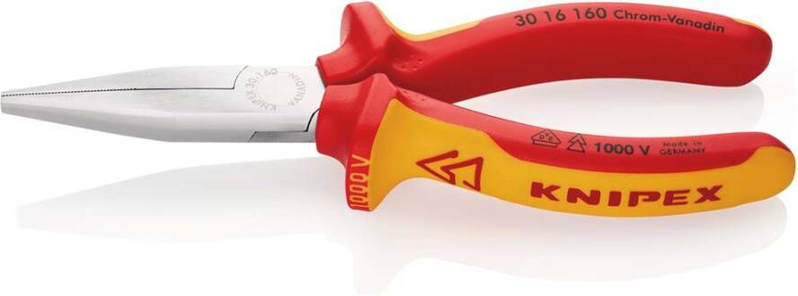Knipex Langbektang | 160 mm Lengte | Kunststof Bekleed | Zwart Geatramenteerd 30 16 160 SB
