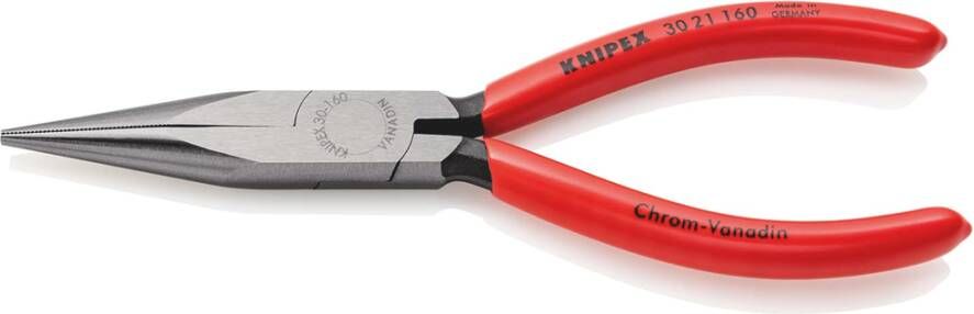 Knipex Langbektang | Kunststof bekleed | Zwart geatramenteerd | Lengte 140 mm | Zelfbedieningskaart blister 30 21 160 SB