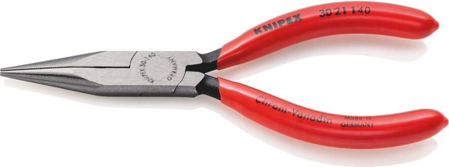 Knipex Langbektang | Kunststof bekleed | Zwart geatramenteerd | Lengte 160 mm | Zelfbedieningskaart blister 30 21 140 SB