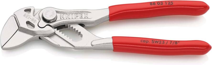 Knipex Mini-Sleuteltang | 125 mm Lengte | Tang en Schroefsleutel in Eén | Kunststof Bekleed 86 03 125 SB
